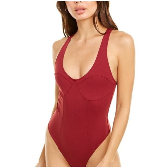 Free People Movement Bare It All Bodysuit -XS -Varsity Red - Picture 3 of 12